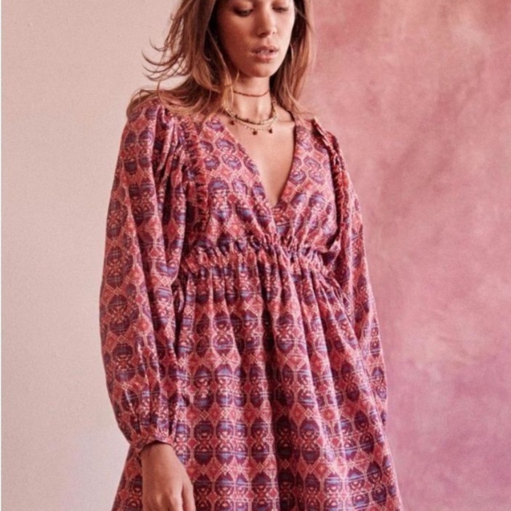Sezane Pink Patterned Dress